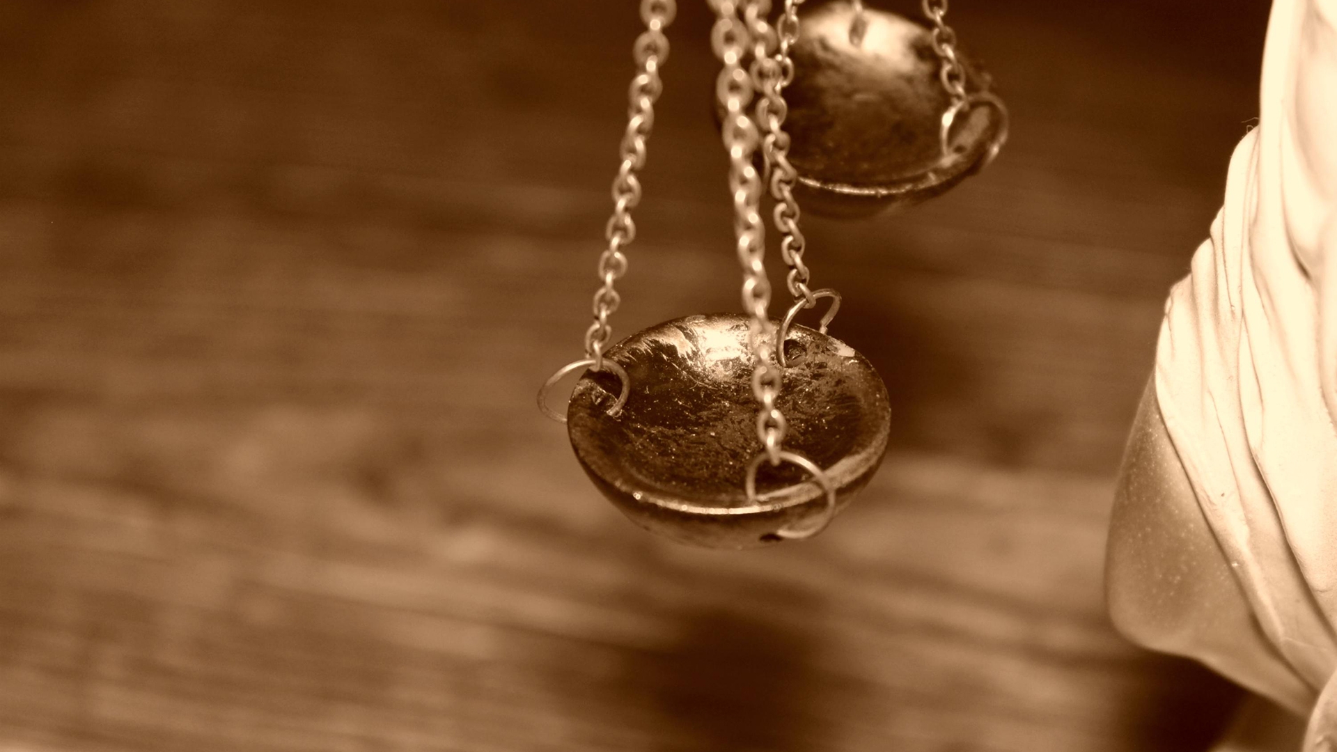 Close up of scales of justice
